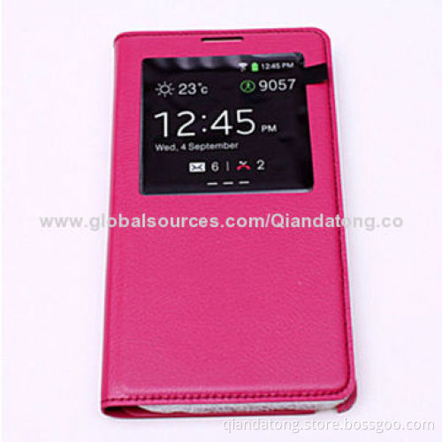 Flip Leather Case with Sleep/Wake Function and Replacement Battery Cover for Samsung Galaxy Note 2
